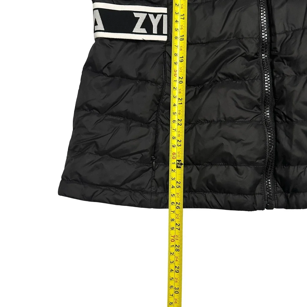 Zyia Active Black Alpine Down Puffer Vest Women's L Full Zip Quilted Lightweight
